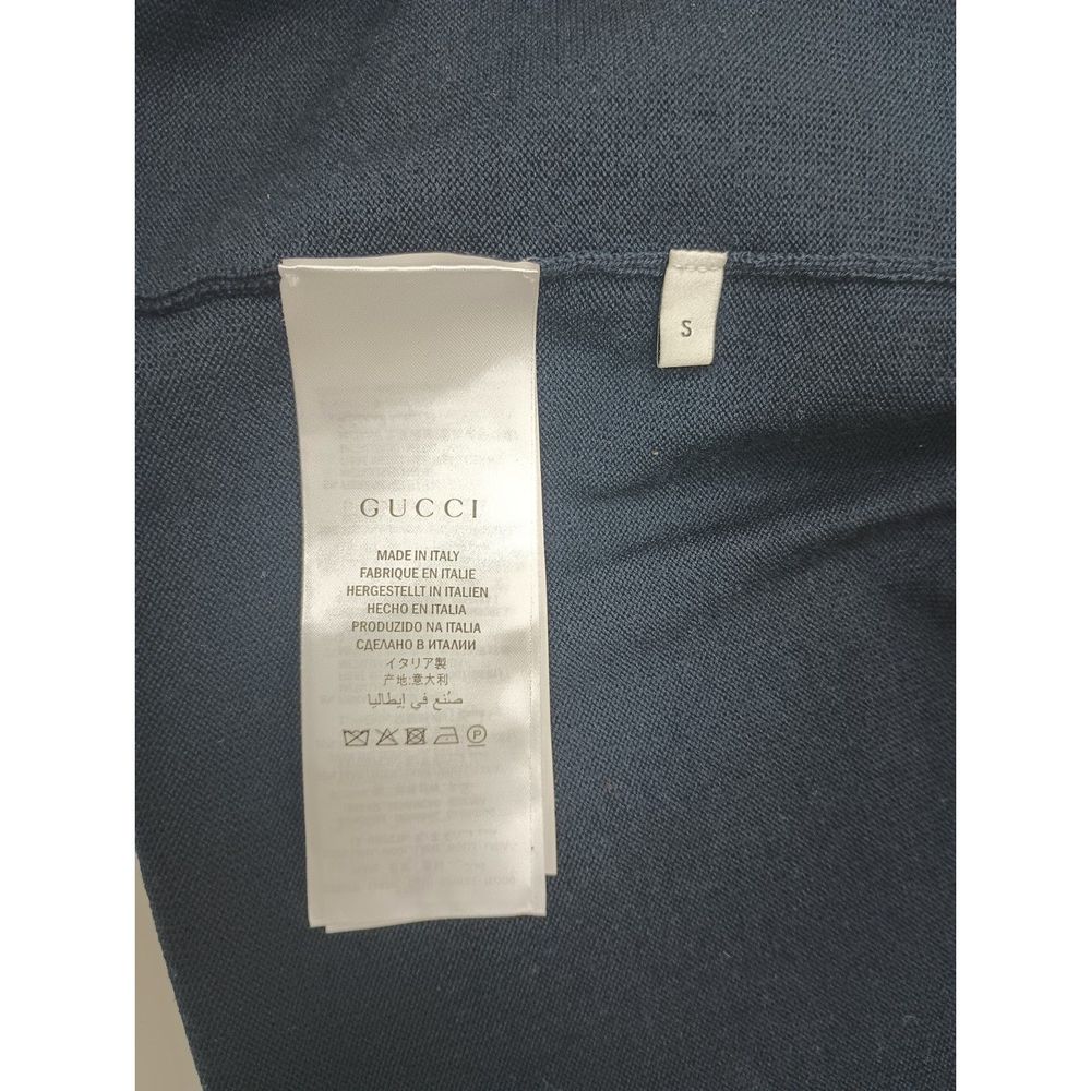 Gucci Women's Navy Blue Striped Merino Wool Knit Cardigan Size Small - Picture 5 of 6